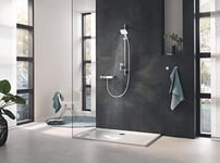 GROHE Rainshower 130 Smartactive Cube Shower Rail Set 3-Spray 130mm Hand Shower with 900mm Rail, 1750mm Silverflex Hose Chrome Finish and White Spray Plate Made in Germany 26586LS0