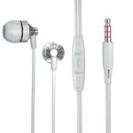 Jack Earbuds écouteurs stéréo avec controle filaire 3,5 mm Casque intra-auriculaire avec micro pour ordinateur portable iPhone, argent