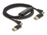 Delock - Usb-Kabelsett - 24 Pin Usb-C (Hann) Til 24 Pin Usb-C (Hann) - 2 M - Gullbelagte Kontakter, Up To 5 Gbps Data Transfer Rate - Svart