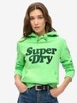 Superdry Cooper Tonal Logo Hoodie - Green, Green, Size 8, Women