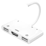 Lightning-mikrofoni-äänikaapeli Aux Jack Dual USB Hub HDMI-sovitin 4K AV TV OTG Lataus iPhone 12/11Pro/11/XS//X/8/iPad~29869