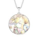 Sterling Silver Royal Doulton China Wind In The Willows Round Necklace