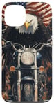 Coque pour iPhone 13 Fierce Eagle Roue Moto Biker Patriotisme