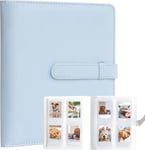 Album Photo 128 Pochettes Pour Instax Mini Liplay 11 12 90 70 50S 26 25 9 8+ 8 7S Appareil Photo Instantané, Polaroid Snap Snaptouch Pic-300 Z2300 Mint Zip Instant Camera Printer (Bleu)