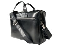 Exactive Leather Laptop Double Bag Black