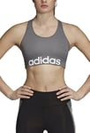 adidas Women Design 2 Move Logo Bra - Black Melange/White, X-Large