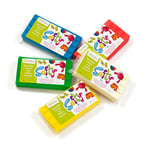 AVENUE MANDARINE SO0870005K01C - Un Lot de 5 pains de Pâte à Modeler enfant Softy - 500 g - Modelage pour enfants - 5 couleurs classiques Rouge, bleu, blanc, vert, jaune - Pâte très souple