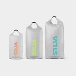 Silva Drybag set / vattentäta packpåsar TPU, 70D, 12/24/36 liter, med pannlampsfäste, transparent/orange/grön/blå, 3-pack