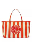 Lauren Ralph Lauren Emerie XL Stripe Tote Bag, Orange Lily