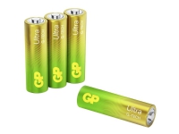 GP Batteries Ultra Alkaline GP15AU, Engångsbatteri, AA, LR06, Alkalisk, 1,5 V, 4 styck, Cd (kadmium), Hg (kvicksilver)