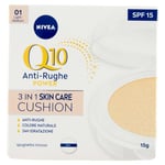 NIVEA Q10plus Radiance BB Coussin 3 en 1 avec SPF15, Teinte : Légère, (15 ml), Formule anti-âge, Coussin infusé à la BB crème, hydratant 24 heures