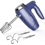 Liraip Hand Mixer Electric Whisk With 5 Speed Handheld Mixer for Whipping,Mixing Cookies,Brownies,Cakes and Dough with 4 Accessories (Blue)