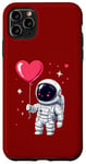 Coque pour iPhone 11 Pro Max Adorable ballon flottant en forme de cœur Explorateur spatial