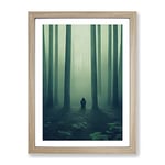 Alone In The Forest Framed Print for Living Room Bedroom Home Office Décor, Wall Art Picture Ready to Hang, Oak A4 Frame (34 x 25 cm)