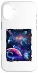 Coque pour iPhone 16 Plus Sea jellies Wild Pet Animal Universe Galaxy Stars Jellyfish