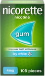 Nicorette Icy White Nicotine Gum 4mg x 210 (105 x 2 Packs)