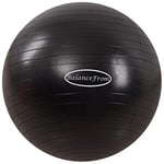 Signature Fitness Ballon d'exercice Anti-éclatement et antidérapant pour Yoga, Fitness, Accouchement avec Pompe Rapide, capacité de 0,9 kg, Noir, 48,3 à 55,9 cm, M (Lot de 1)