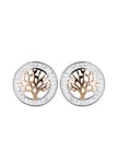 The Fine Collective Sterling Silver Two Colour Crystal Tree of Life Stud Earrings silver Female