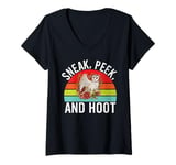 Womens Sneak Peek and Hoot Owl V-Neck T-Shirt