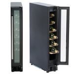 SIA WC15BL 150mm / 15cm Black Under Counter LED 7 Bottle Wine Cooler Chiller