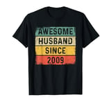 15th Wedding Anniversary Epic Awesome Husband Since 2009 T-Shirt