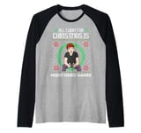 All I Want For Christmas Is More Video Games Boy Girl Gamer Raglan Baseball Tee