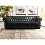 Vente-unique.com Canapé chesterfield 4 places BRENTON 100% cuir de buffle - Vert empire