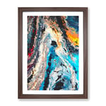 Flee To The River Abstract Framed Print for Living Room Bedroom Home Office Décor, Wall Art Picture Ready to Hang, Walnut A2 Frame (64 x 46 cm)