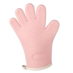 (Pink Orange)Heat Resistant Silicone Glove For Oven Microwave Scald Resistant