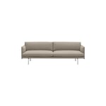 Outline Sofa 3-seter, Ecriture/polert Aluminum