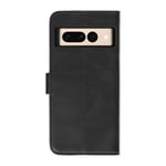 Case for Google Pixel 7 Pro Folio Dual Magnetic Tab Card-holder Black