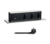 Solight PP126USBC - Pistorasia pöydälle 3x230V + USB-A + USB-C