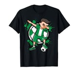 Dabbing Soccer Boy Nigeria Football Fan Jersey Nigerian Flag T-Shirt