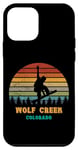 Coque pour iPhone 12 mini Wolf Creek Colorado Vintage Sunset Snowboard Snowboarder