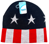 USA Flag Stars & Stripes Beanie Ski Hat Mens Ladies One Size, NWT, Style 2 /10z