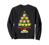 Tennis Sports Xmas Lighting Santa Tennis Ball Christmas Tree Sweatshirt