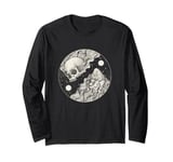 Skull and Heart in Space - Cosmic Life and Death Art Long Sleeve T-Shirt