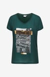 Only Carmakoma - T-shirt carKetty Life SS V-neck Mix Tee Jrs - Grön