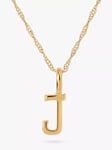 Edge of Ember 14ct Gold Initial Pendant Necklace, Yellow Gold