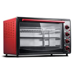 GJJSZ Toaster oven,45L Red Oven Home Electric Oven Temperature Adjustment 90-240 ℃ and 60 Minutes Timer Three-layer Heating Nine Heating Tubes