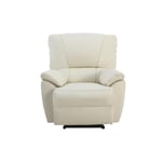 Vente-unique Fauteuil relax électrique en cuir MARCIS - Ivoire