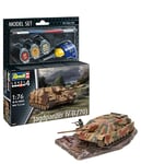 Revell Jagdpanzer IV (L/70) 63359 Kit de modélisme en plastique non construit/non peint à l'échelle 1:76 avec colle professionnelle Contacta, pinceau et peintures Aqua Color sélectionnées