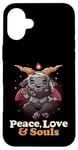 iPhone 16 Plus Peace Love Souls Demon Goat Pentagram Satanic Cute Baphomet Case