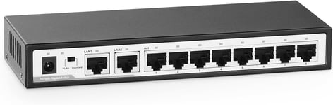 10 Port Gigabit Ethernet Switch,8 x 100/1000Mbps Ports,2 Gigabit Uplink,Support Vlan,Metal Fanless Unmanaged Plug and Play