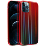 iPhone 12 Pro Max Cover Case Bright Holographic Design-Aurora Collection red