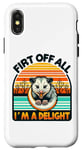 Coque pour iPhone X/XS Funny First of All I'm A Delight Sarcastic Angry Opossum