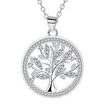 Micory Collier Arbre de Vie en Femme Argent Sterling 925 Pendentif Arbre de Vie Collier, Idée Cadeau Anniversaire pour Fille Maman Petite Amie Epouse (40+ 5 cm)