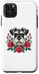 iPhone 11 Pro Max Roses Flowers Miniature Schnauzer Schnauzers Case