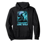 Lone Wolf Howling at the Moon Pullover Hoodie