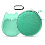 cyan-Coque de protection en Silicone pour Console de jeux Tamagotchi Pix, joli dessin animé avec sac de rang